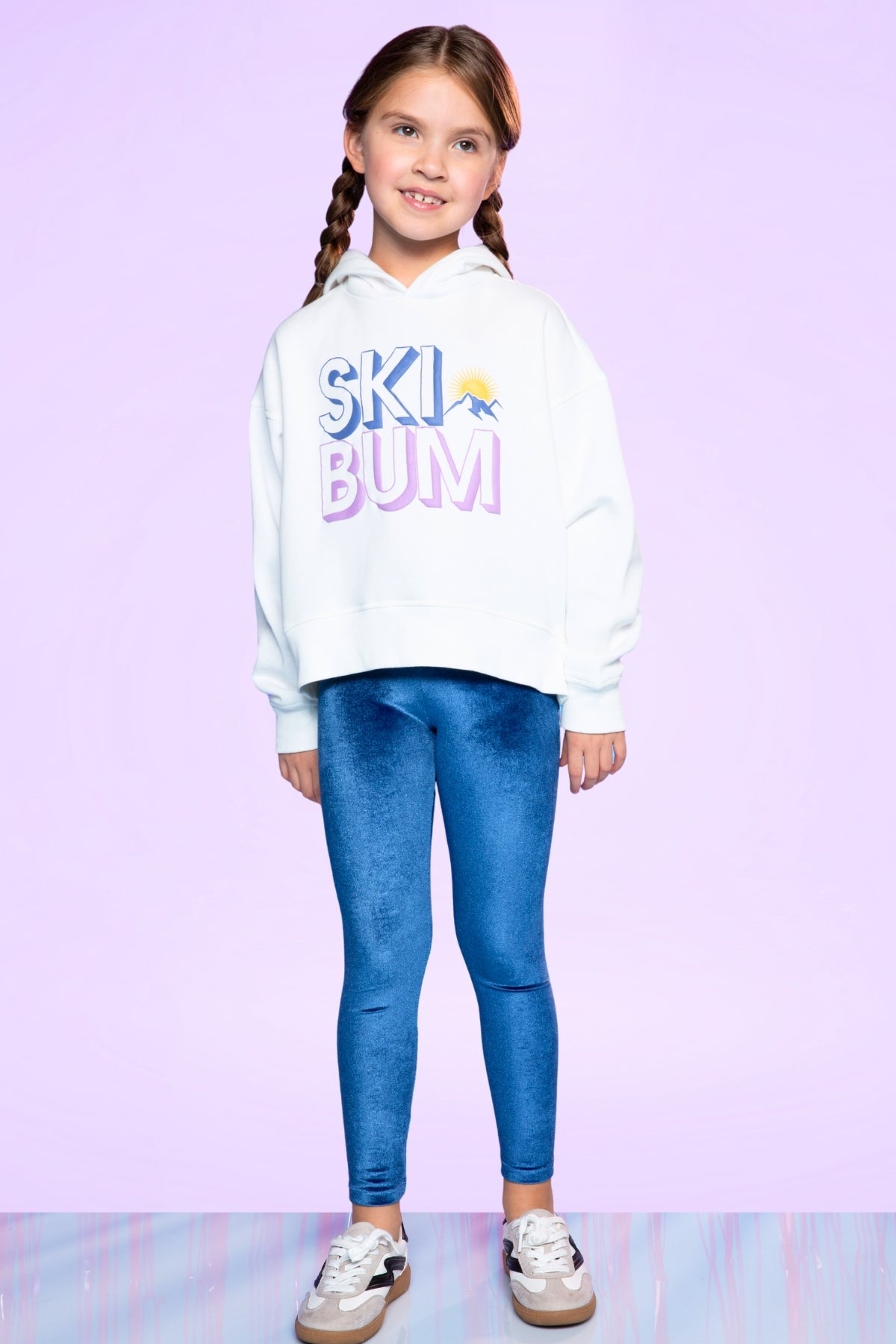 Velour Long Legging - Purple