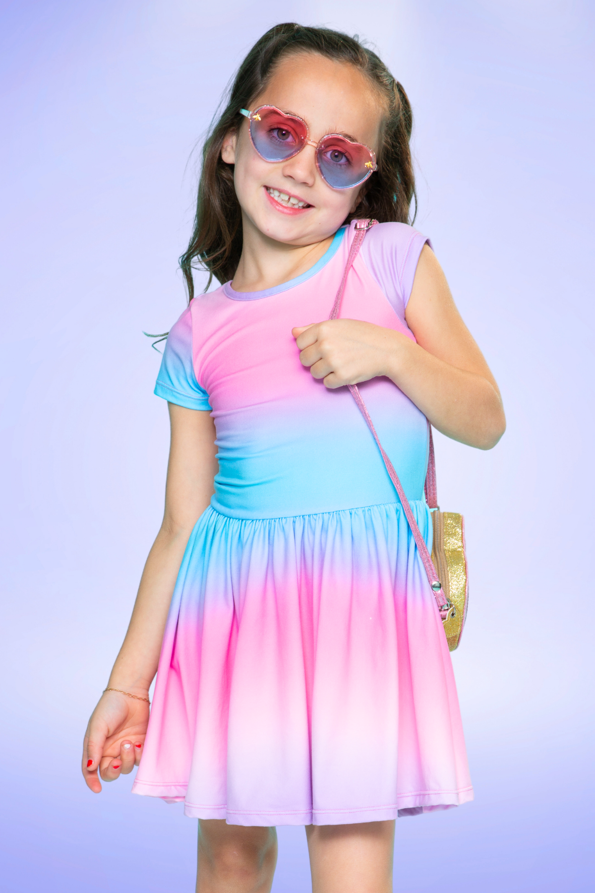 Simply Soft Short Sleeve Be Happy Dress - Tie Dye Rainbow Donuts - NEW!