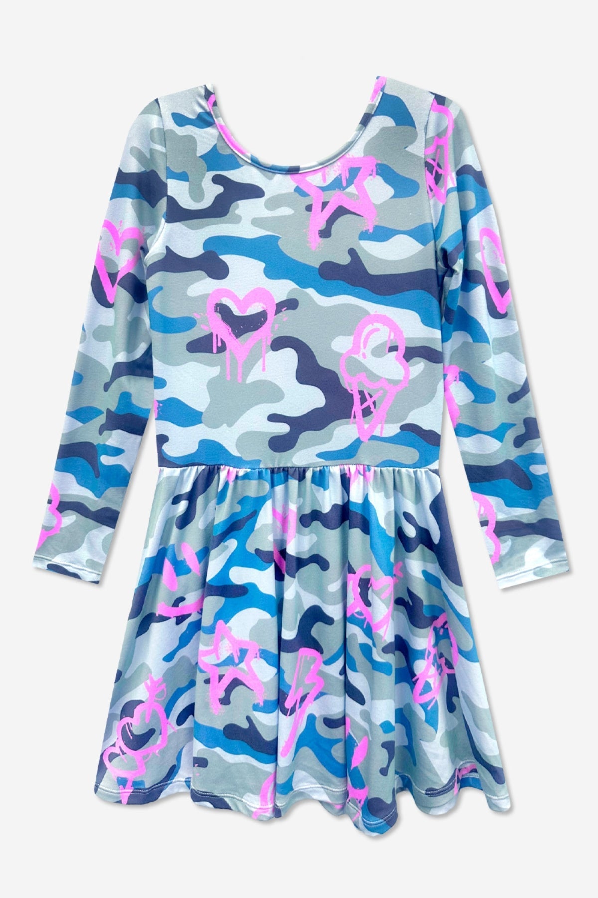 Simply Soft Long Sleeve Be Happy Dress.. - Purple Smile Retro