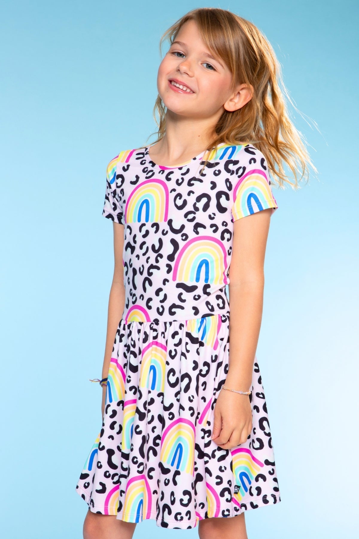 Simply Soft Short Sleeve Be Happy Dress - Tie Dye Rainbow Donuts - NEW!
