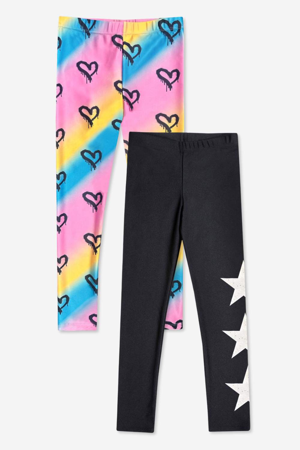 2-Pack High Shine Legging - Black Stars | Fuchsia Pink - NEW!