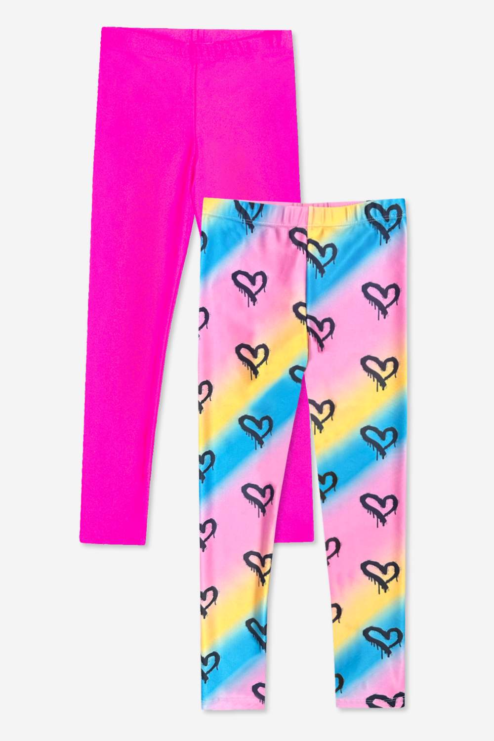 2-Pack High Shine Legging - Black Stars | Fuchsia Pink - NEW!