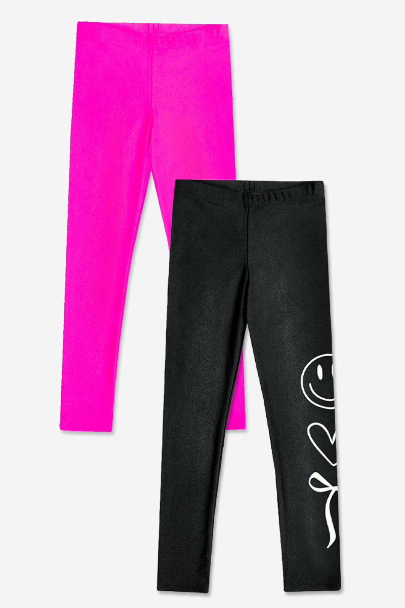 2-Pack High Shine Legging - Black Stars | Fuchsia Pink - NEW!