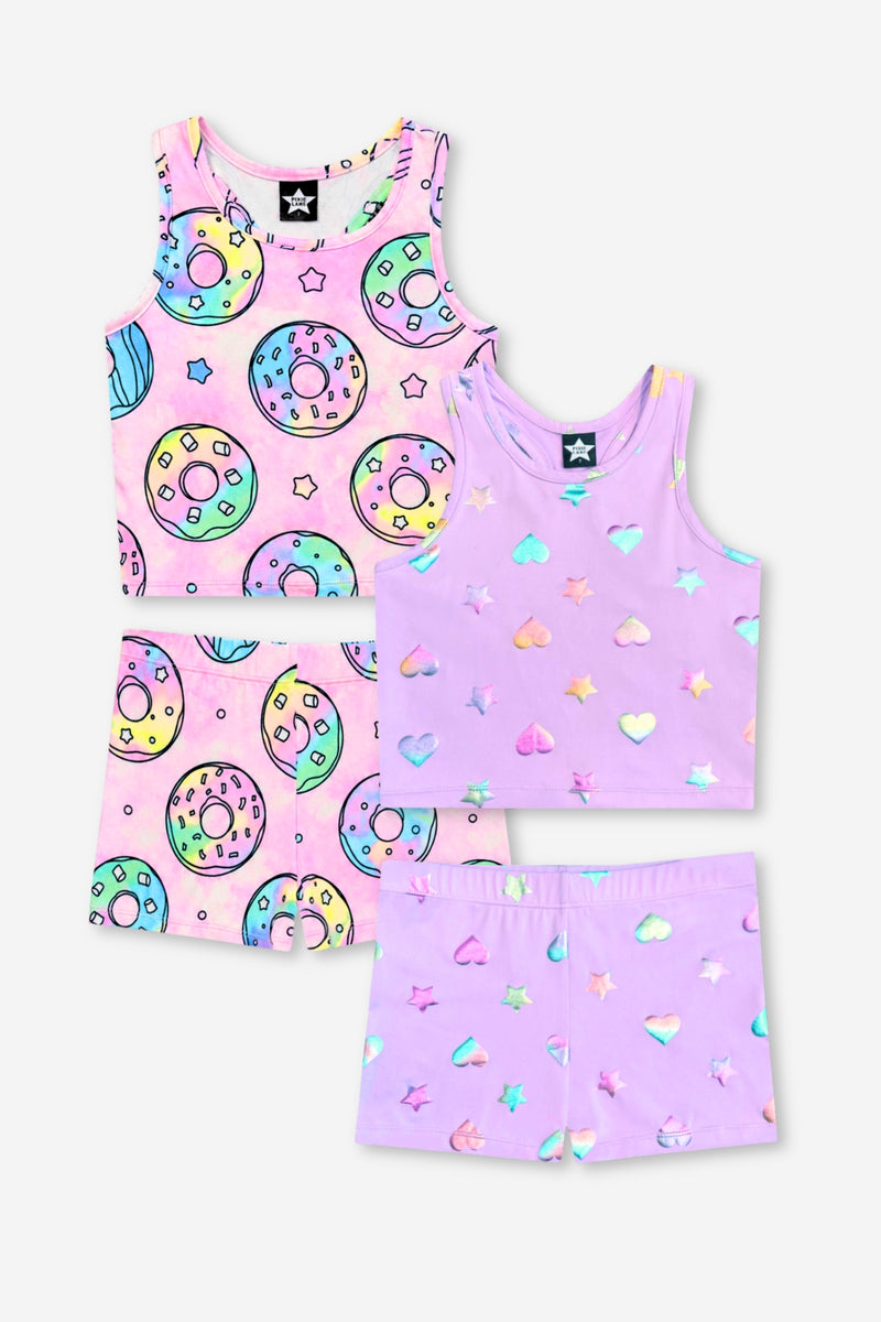 2 Pack Simply Soft Cropped Racerback Tank & Tumble Short