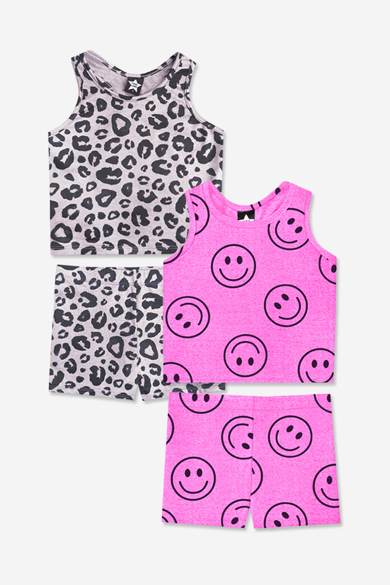 2-Pack Simply Soft Luxe Tumble Set - Dark Pink Smile | Taupe Black Leopard - NEW!