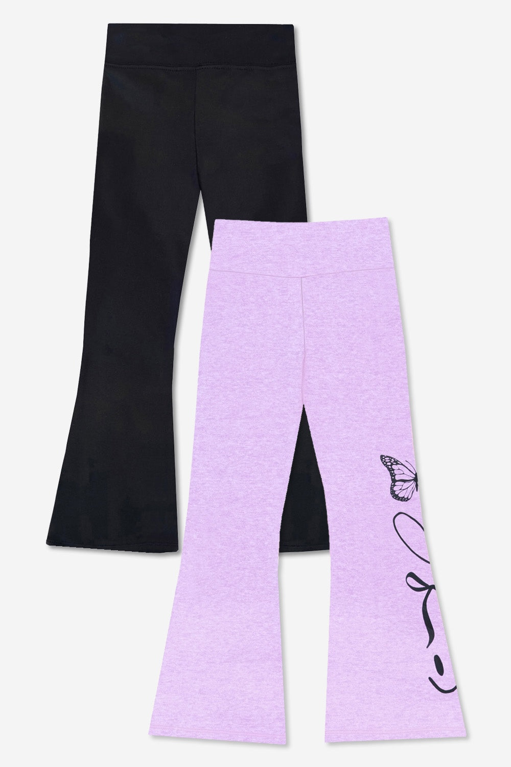 2-Pack Simply Soft Luxe Flare Legging - Black | Candy Purple