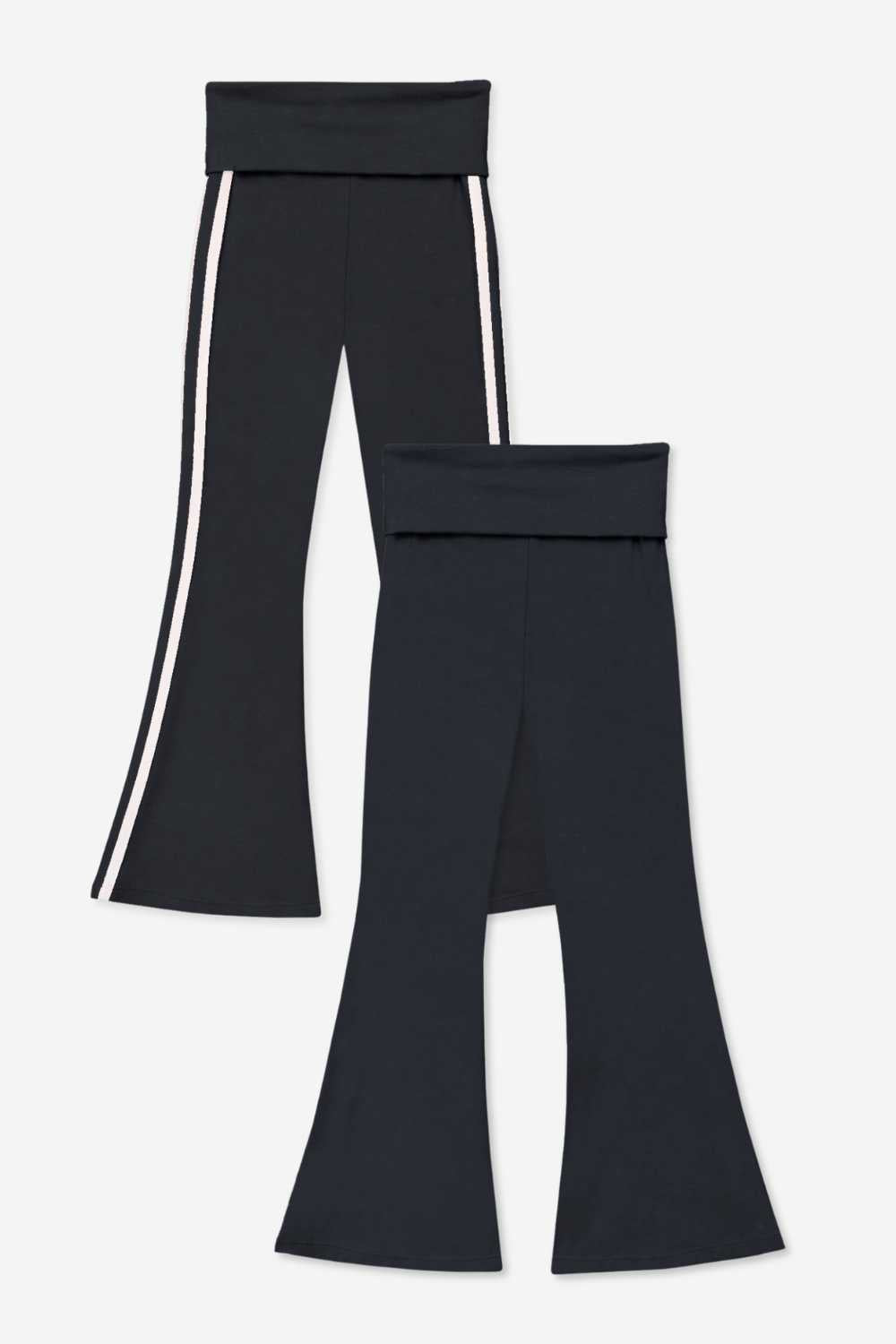 2 Pack Simply Soft Luxe Foldover Flare - Black White Stripe | Dusty Pink White Stripe - NEW!