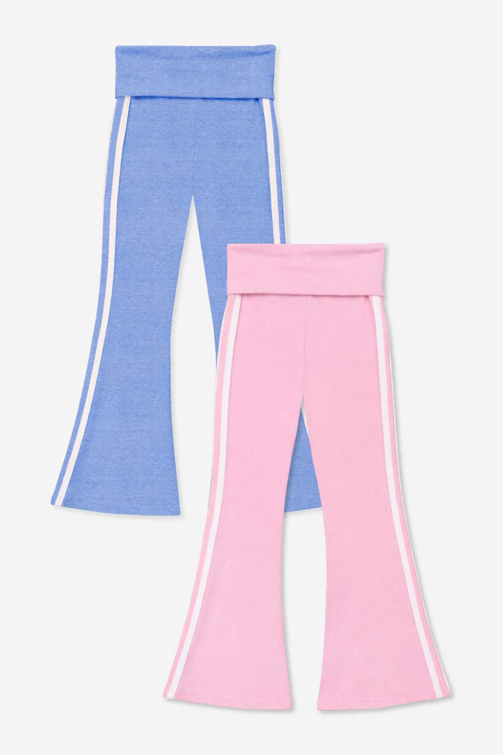 2 Pack Simply Soft Luxe Foldover Flare - Black White Stripe | Dusty Pink White Stripe - NEW!