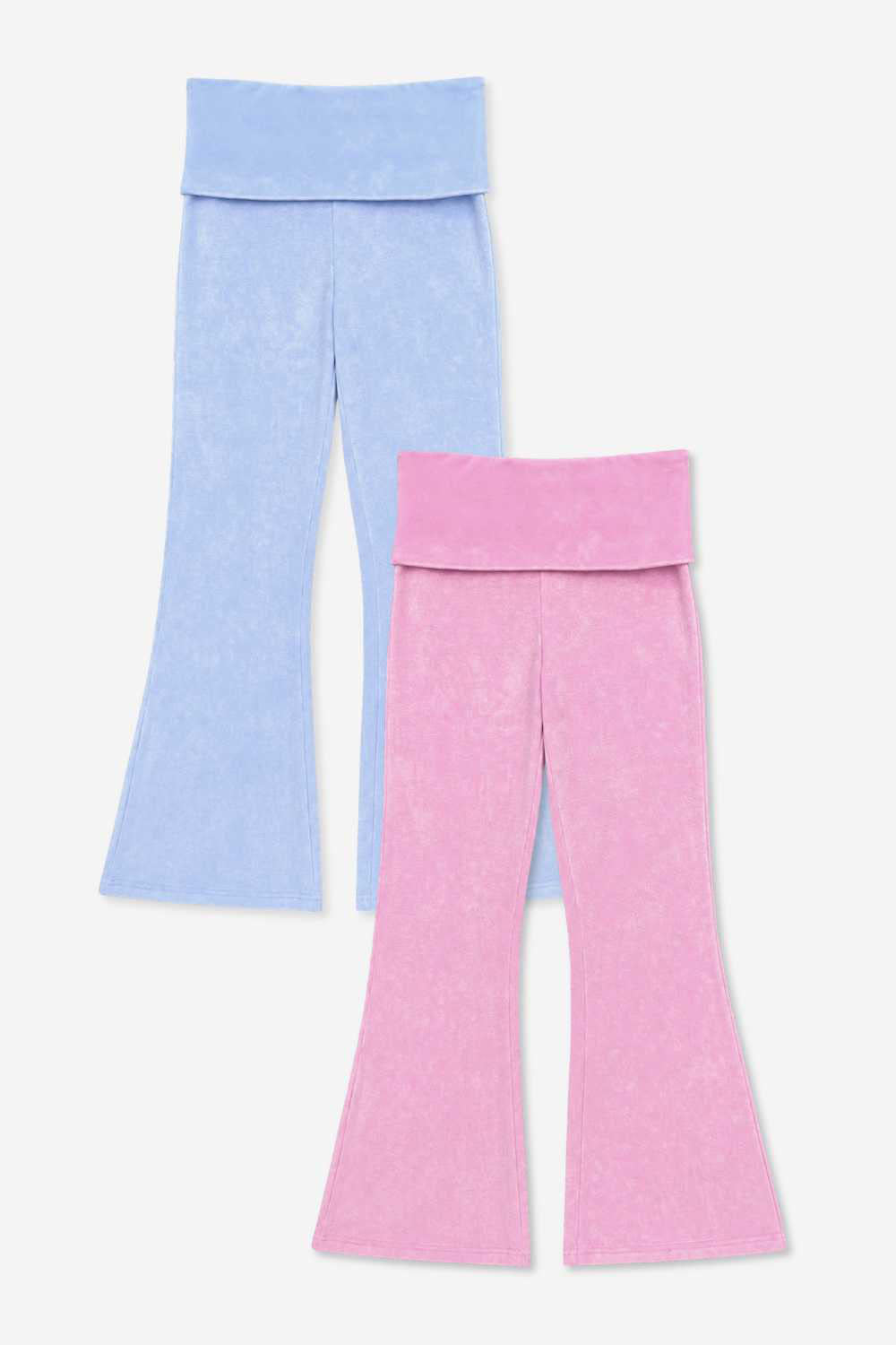 2 Pack Vintage Washed Foldover Flare - Purple | Pink - NEW!