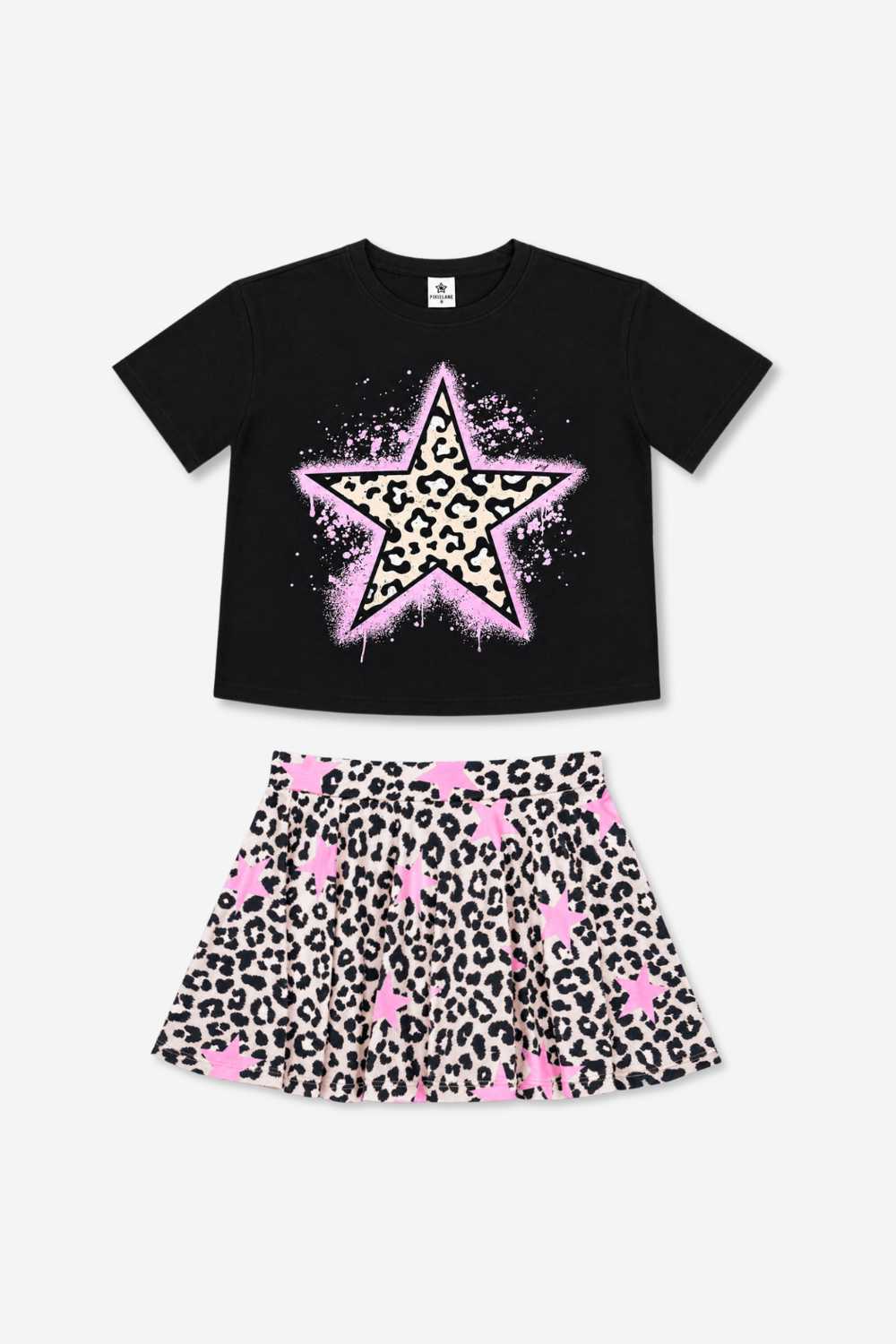 2 Pack Leopard Rockstar Tee & Skort - Leopard Rockstar - NEW!