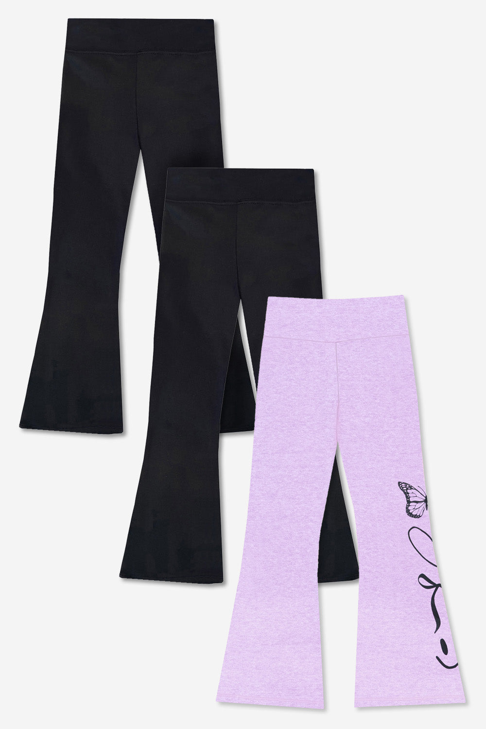 3-Pack Simply Soft Luxe Flare Legging - Candy Pink | Candy Purple | Vintage Denim Bow - NEW!