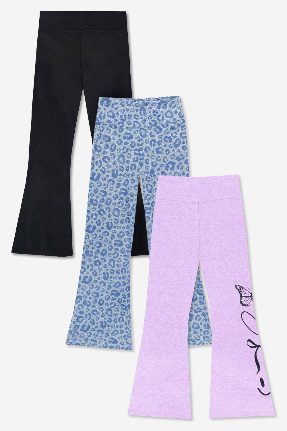 3-Pack Simply Soft Luxe Flare Legging - Candy Pink | Candy Purple | Vintage Denim Bow - NEW!