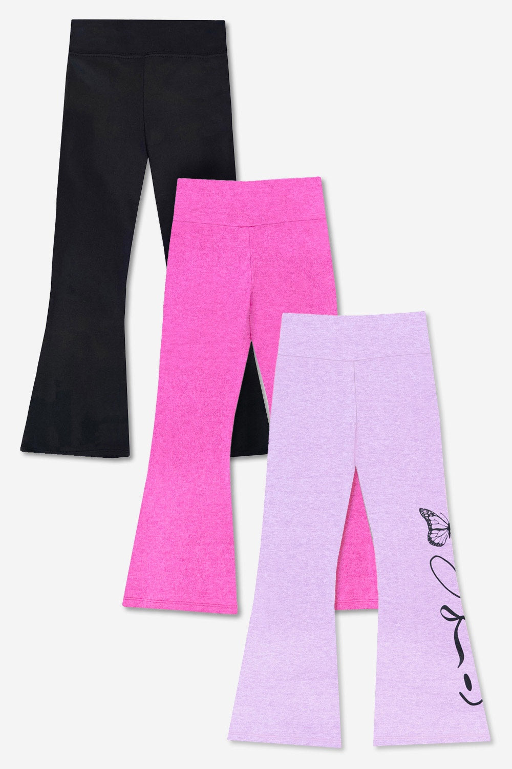 3-Pack Simply Soft Luxe Flare Legging - Candy Pink | Candy Purple | Vintage Denim Bow - NEW!