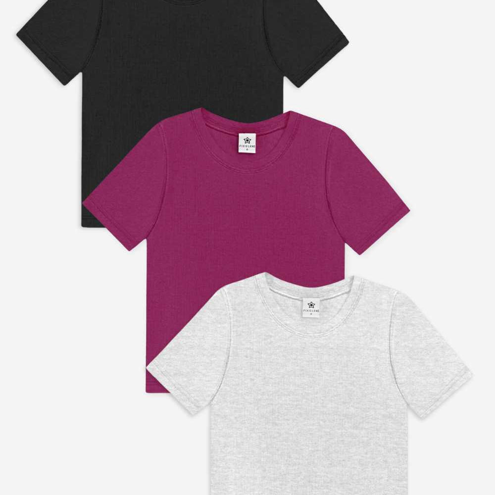 3-Pack Ultra-Soft Ribbed Fitted Tee
