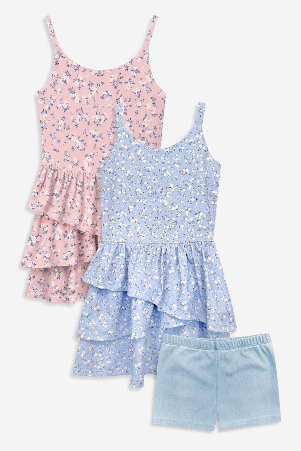3 Pack Airswift Dress & Denim Tumble Short - Ivory Blue & Pink Rose Floral - NEW!