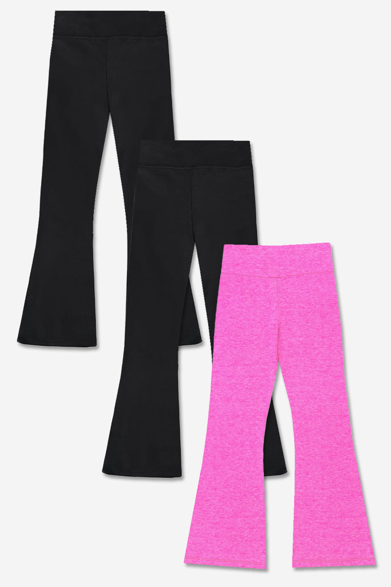 3-Pack Simply Soft Luxe Flare Legging - Candy Pink | Candy Purple | Vintage Denim Bow - NEW!