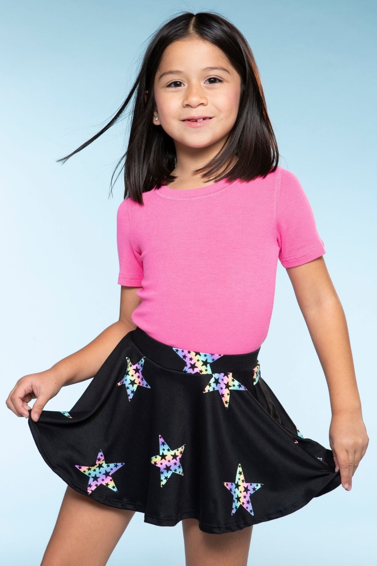 Simply Soft Skort - Pink Daisy Rainbow