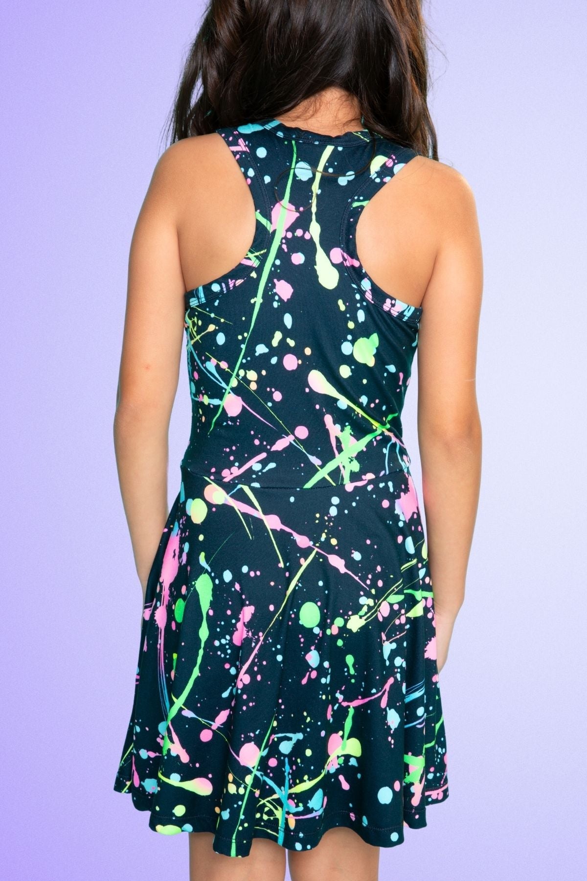 Simply Soft Racerback Skater Dress - Denim Rainbow Gummy
