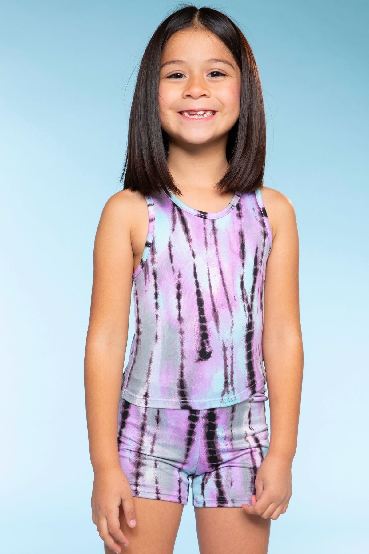 Simply Soft Cropped Racerback Tank & Tumble Short - Tie Dye Rainbow Donuts - NEW!