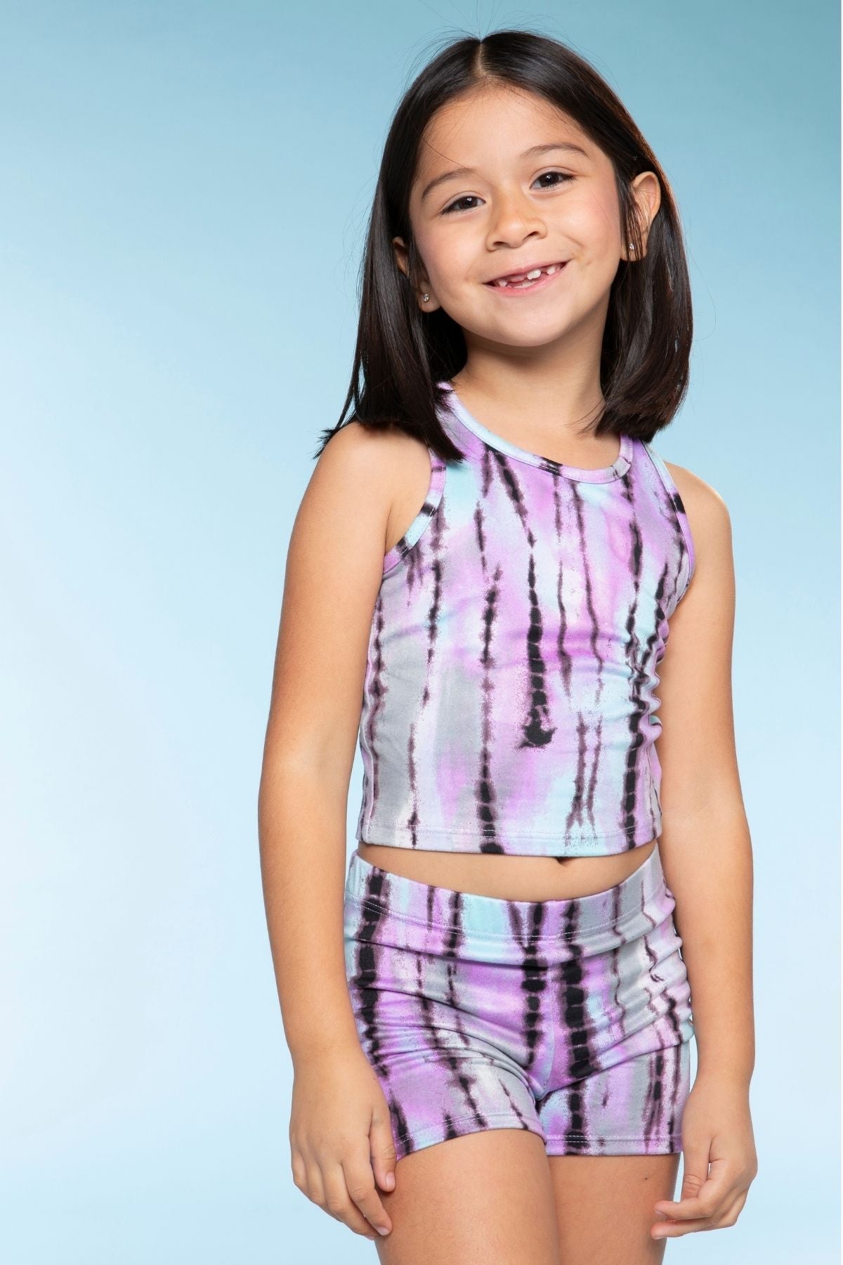 Simply Soft Cropped Racerback Tank & Tumble Short - Tie Dye Rainbow Donuts - NEW!
