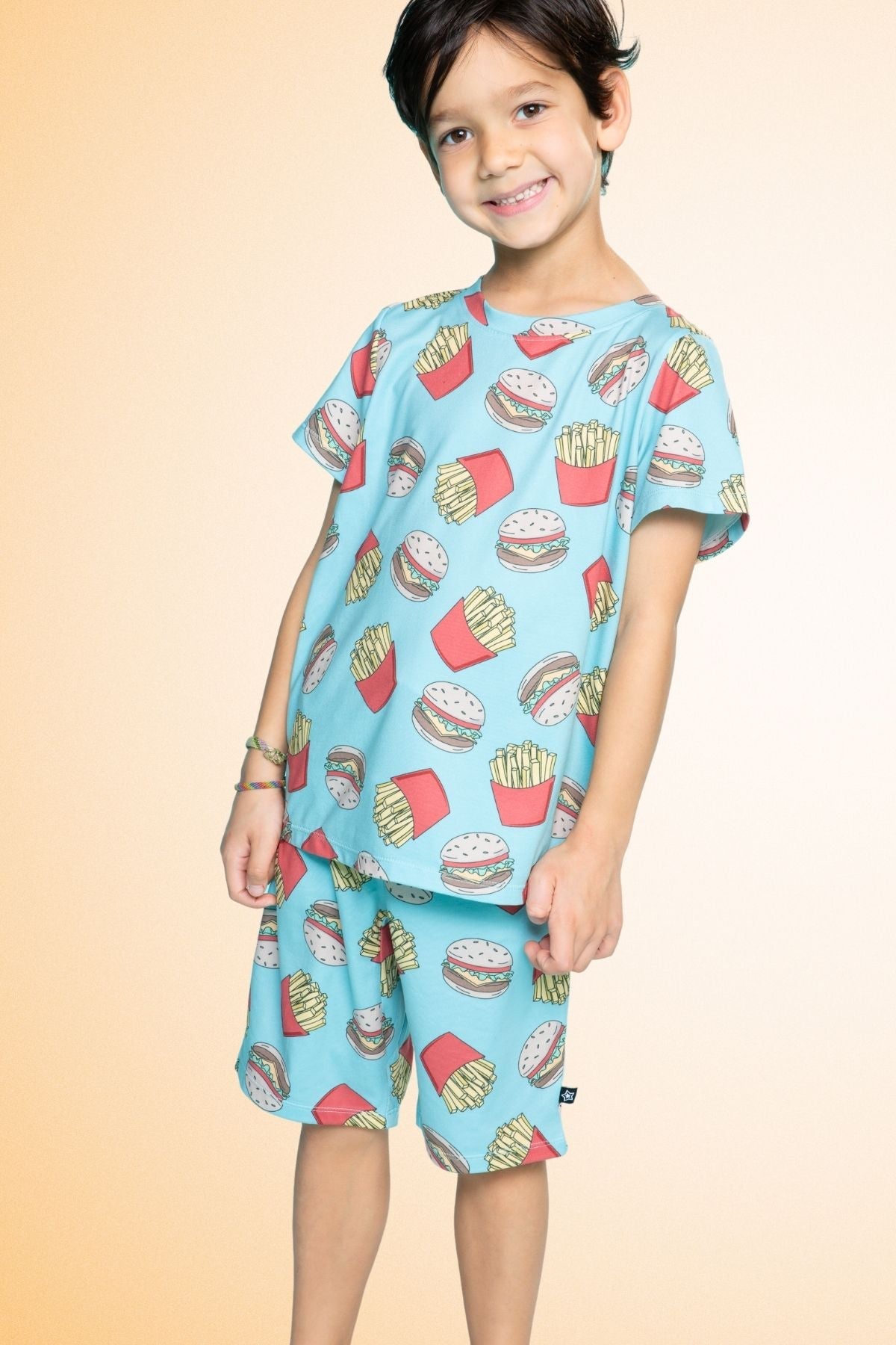 Simply Soft Short Sleeve Tee & Lounge Short - Burger & Fries - On Sale!