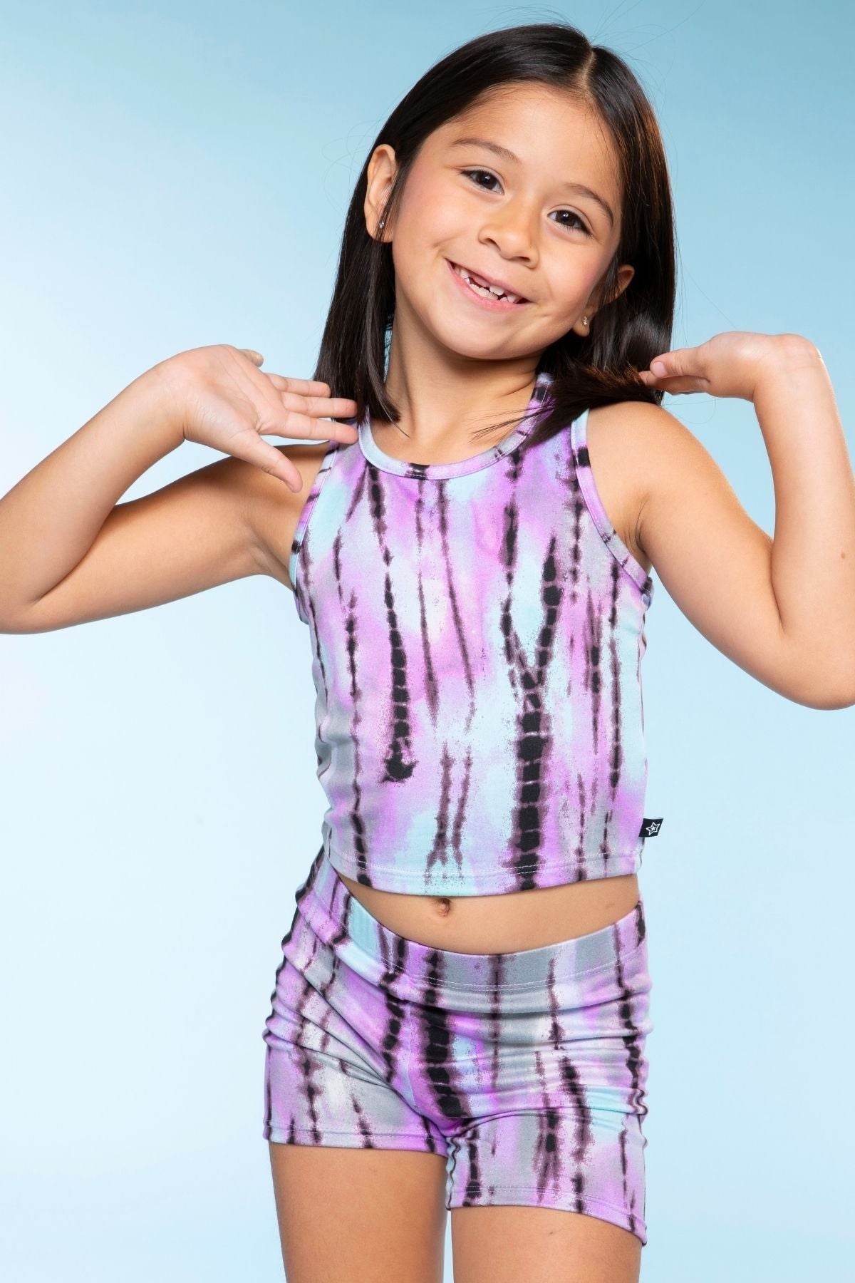 Simply Soft Cropped Racerback Tank & Tumble Short - Tie Dye Rainbow Donuts - NEW!