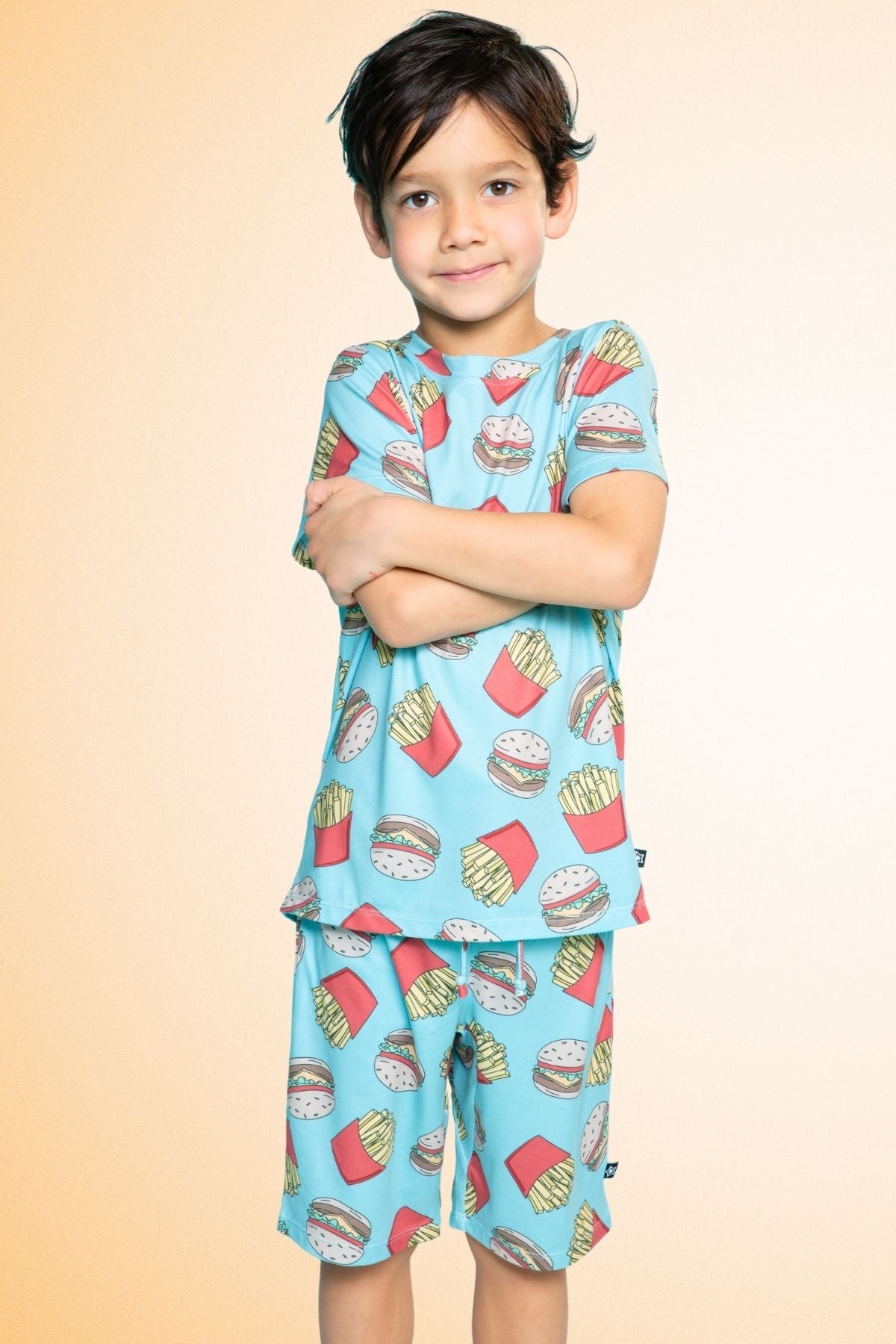 Simply Soft Short Sleeve Tee & Lounge Short - Burger & Fries - On Sale!