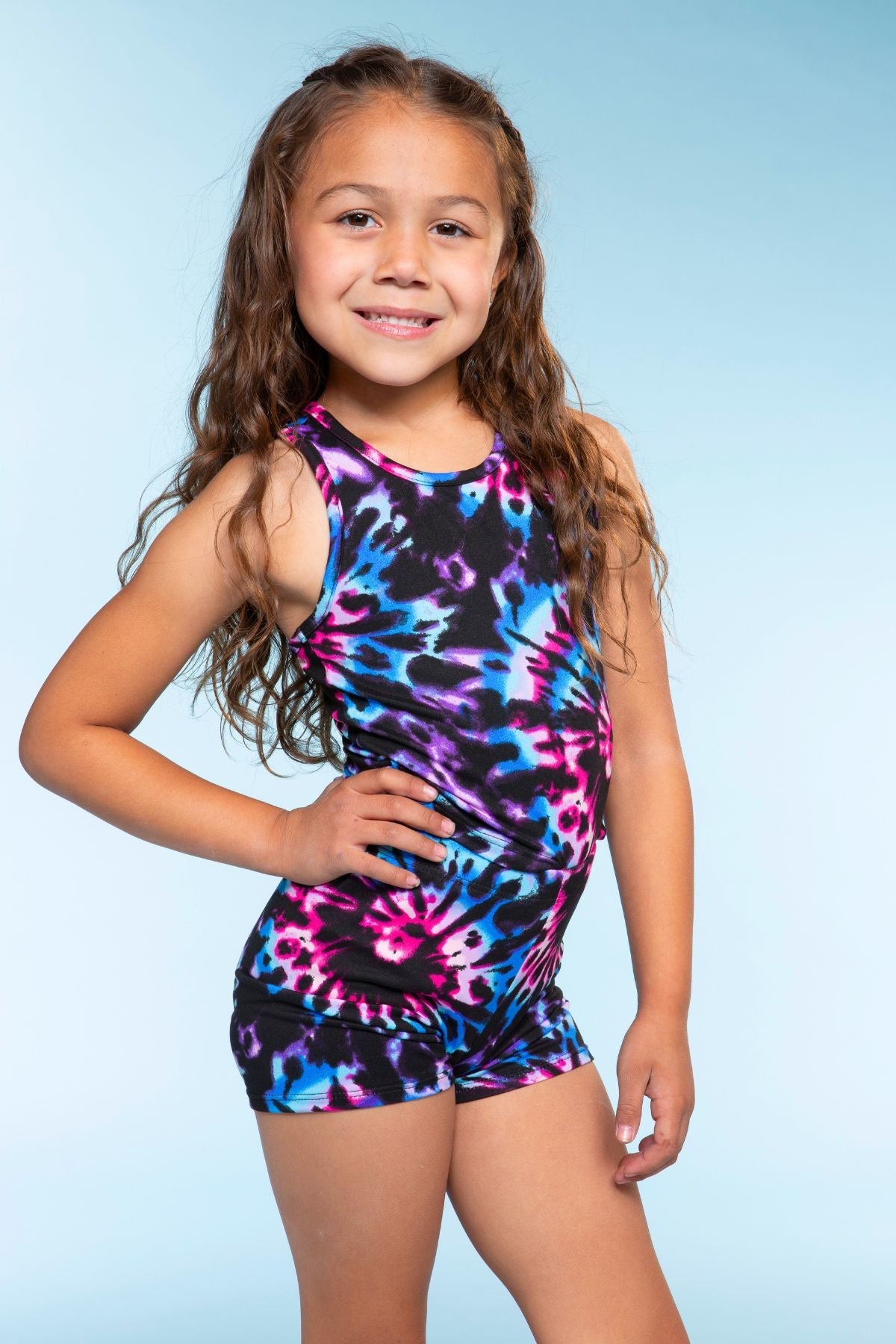 Simply Soft Cropped Racerback Tank & Tumble Short - Tie Dye Rainbow Donuts - NEW!