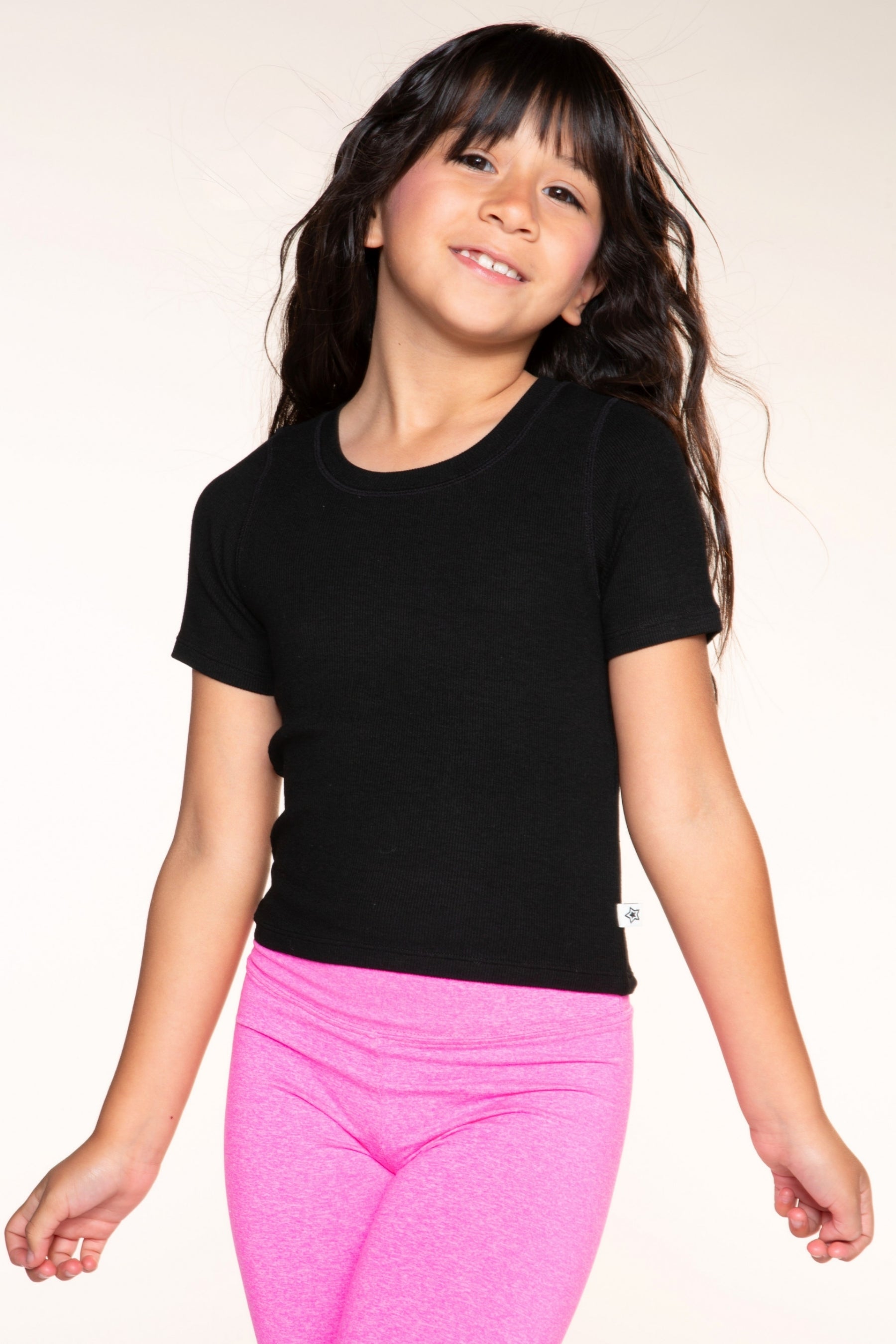 Ultra-Soft Ribbed Fitted Tee - Ivory Pink Stripe