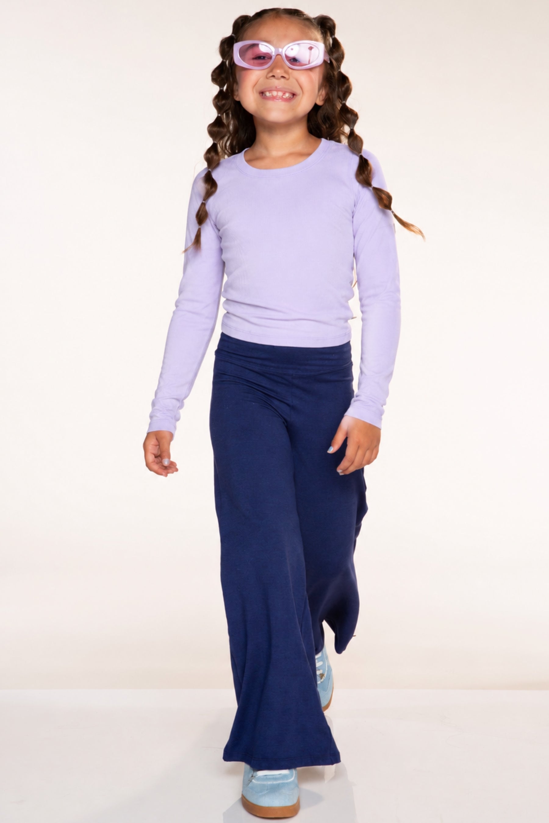 Ultra-Soft Ribbed Long Sleeve Fitted Tee - Soft Lilac - NEW!