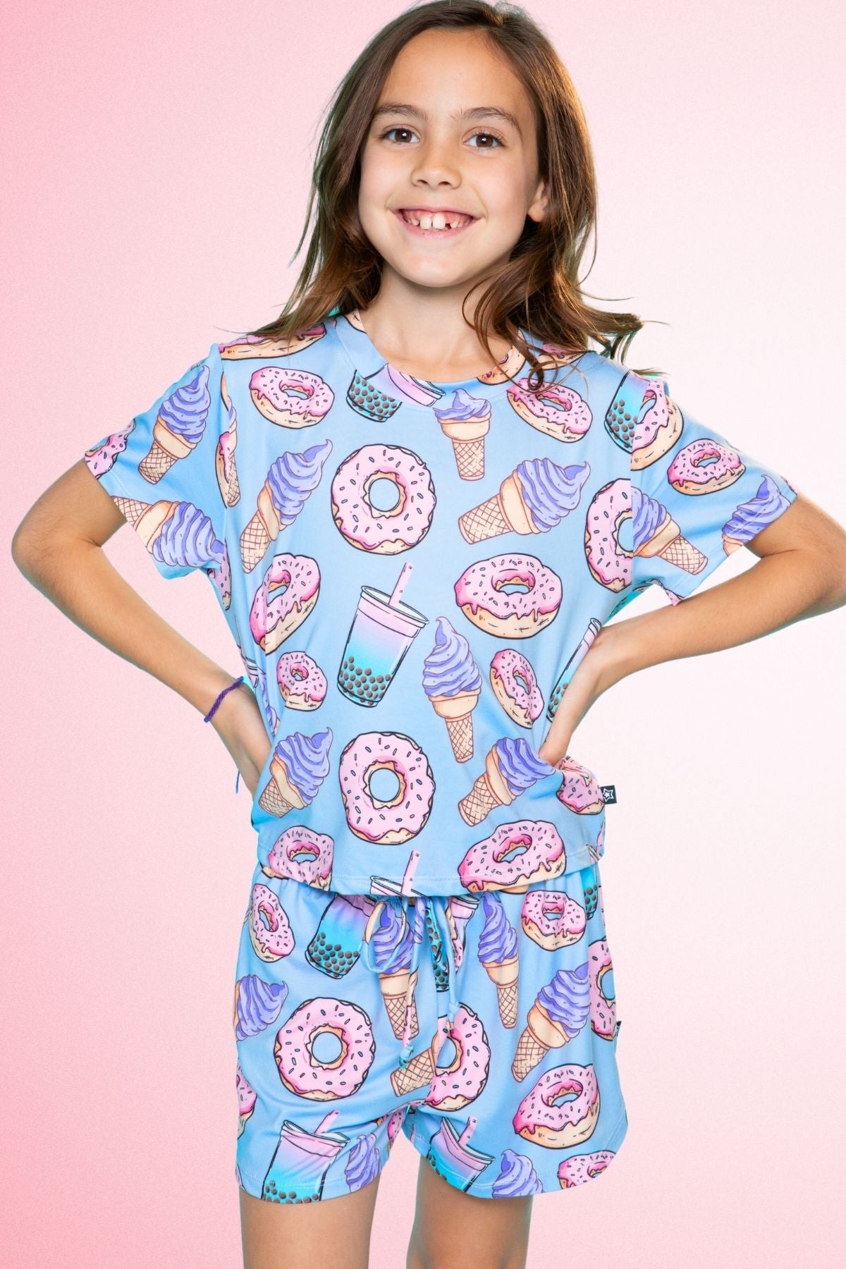 Simply Soft Easy Tee & Dolphin Short - Hot Pink Rainbow Snowcone - NEW!