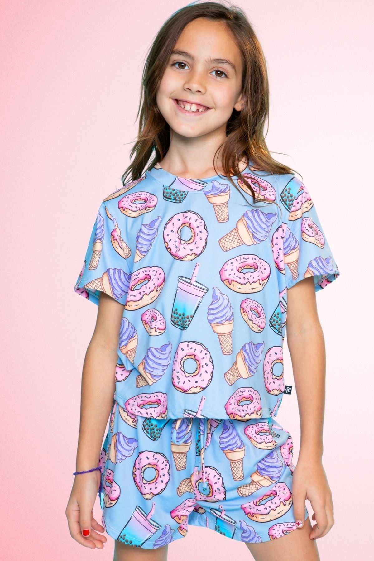 Simply Soft Easy Tee & Dolphin Short - Hot Pink Rainbow Snowcone - NEW!