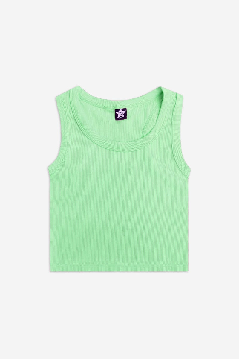 Ultra-Soft Ribbed Cropped Racer Tank - White