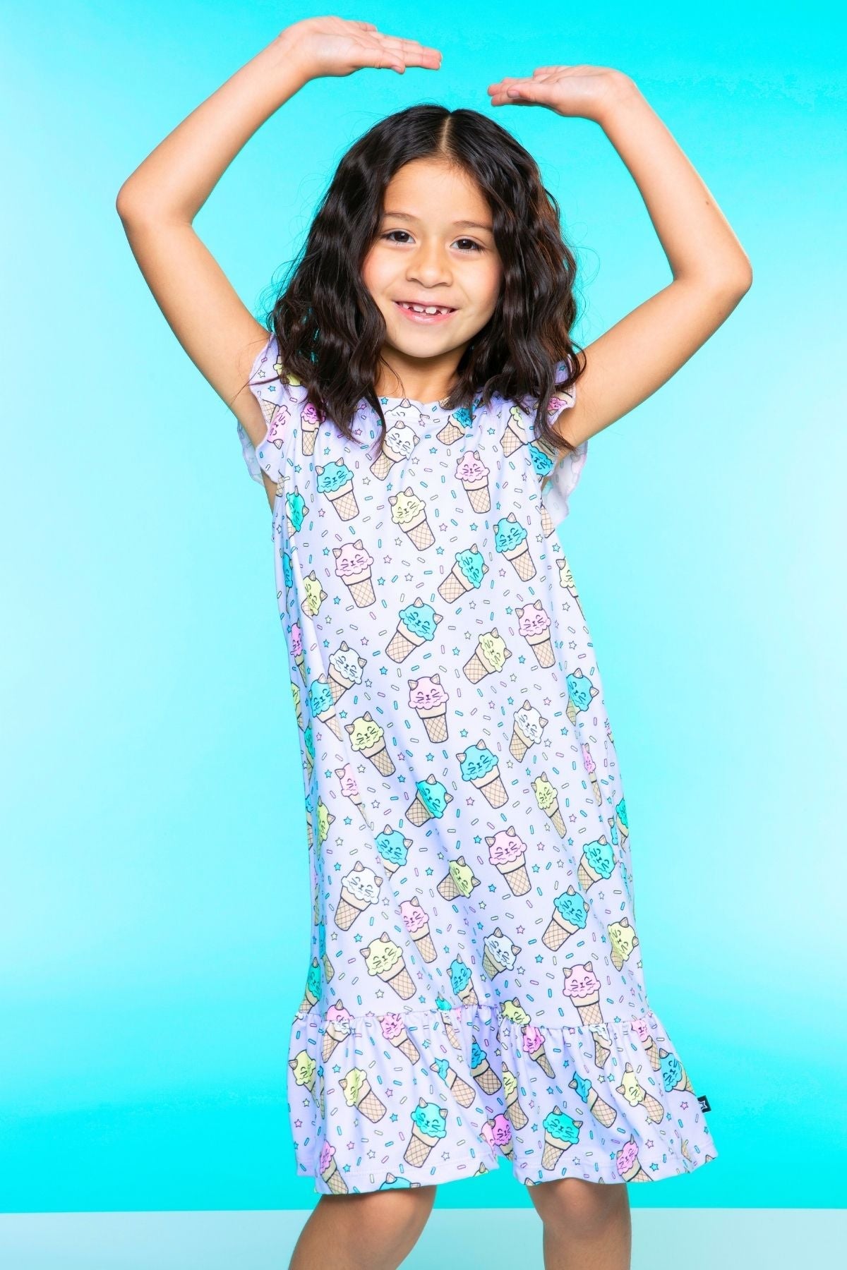 Simply Soft Flutter Sleeve Lounge Dress - Lilac Donut Ice Cream - NEW!