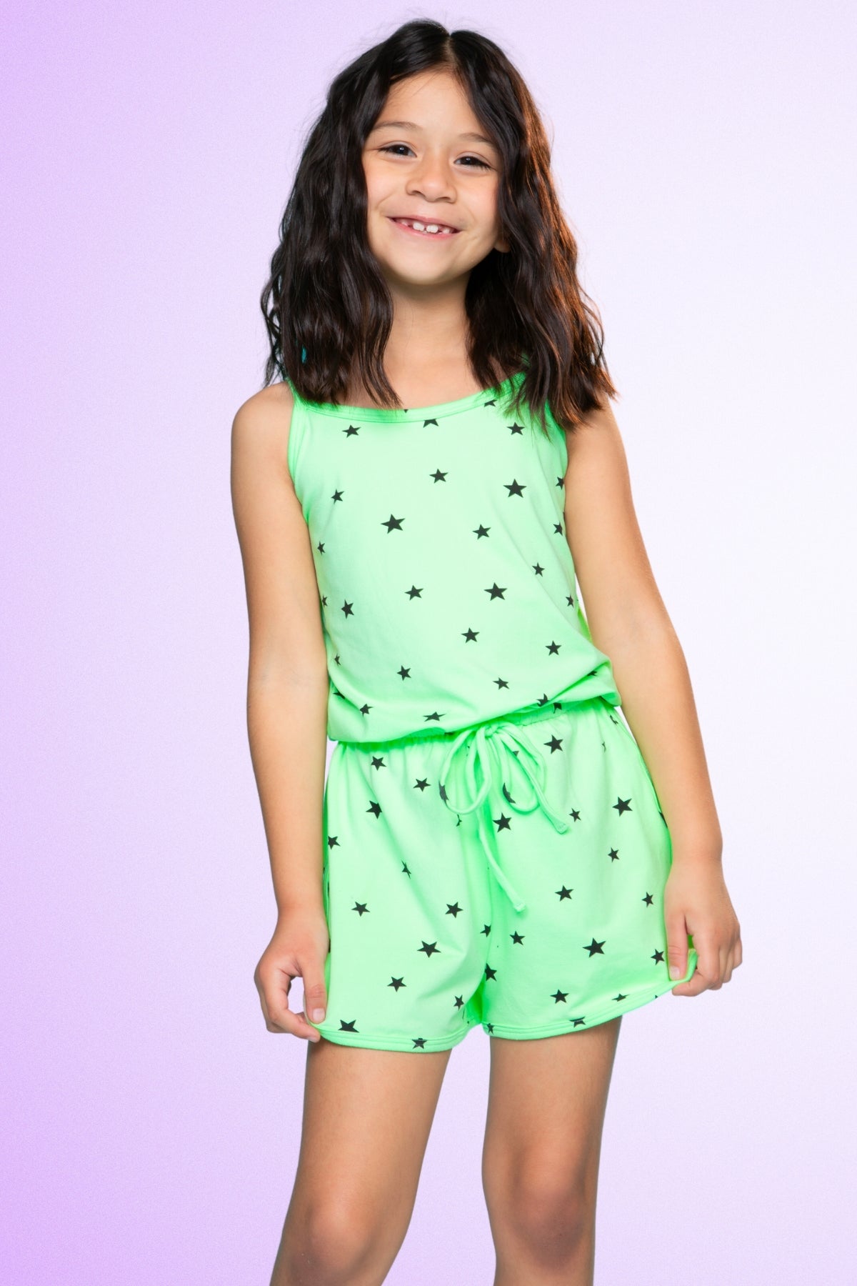 Simply Soft Strappy Short Romper - Rainbow Smile Retro