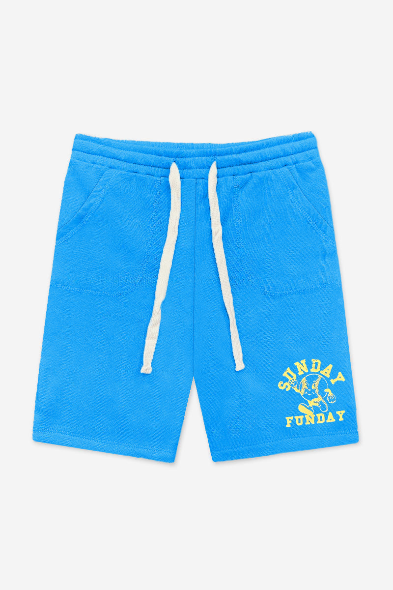 Cotton Soft French Terry Board Short - Sky Blue Pit Crew