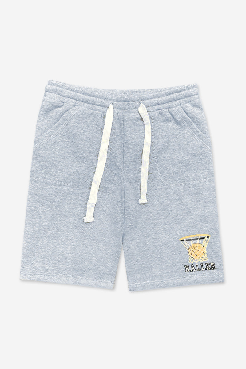 Cotton Soft French Terry Board Short - Sky Blue Pit Crew