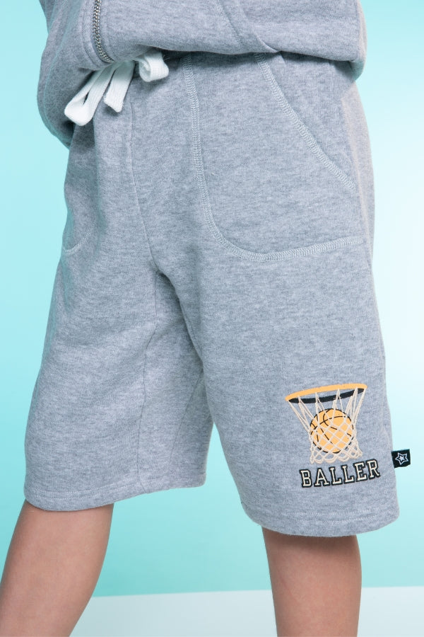 Cotton Soft French Terry Board Short - Sky Blue Pit Crew