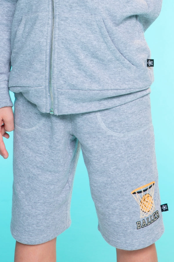 Cotton Soft French Terry Board Short - Sky Blue Pit Crew