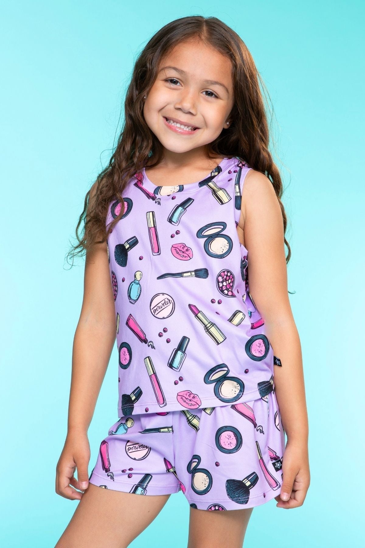 Simply Soft Sleeveless Easy Tank & Dolphin Short - Purple Tie Dye Gumball