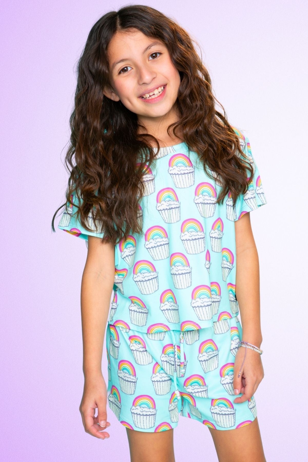Simply Soft Easy Tee & Dolphin Short - Hot Pink Rainbow Snowcone - NEW!