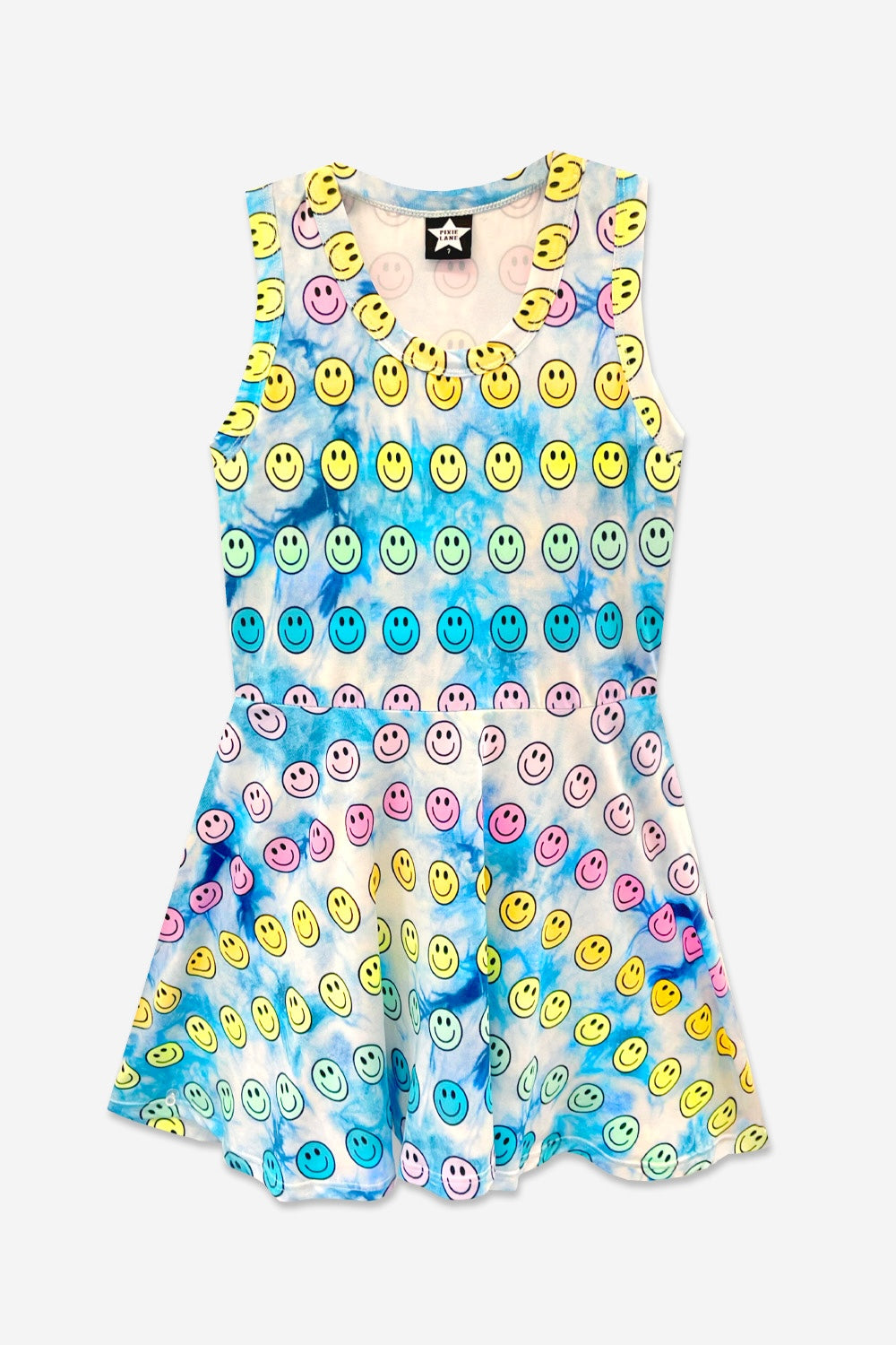 Simply Soft Racerback Skater Dress - Denim Rainbow Gummy