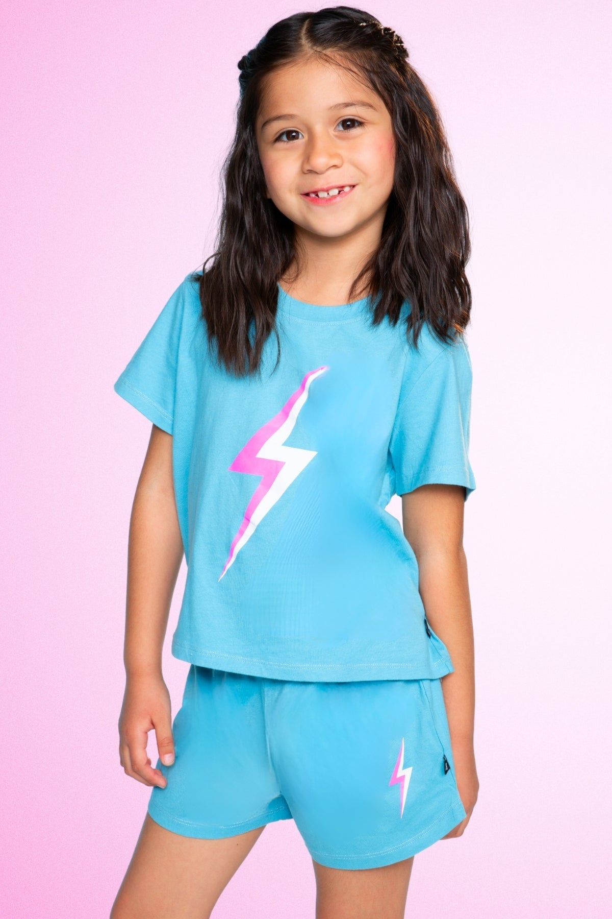 Washed Cotton Easy Tee & Dolphin Short Set - Pink Aloha - NEW!