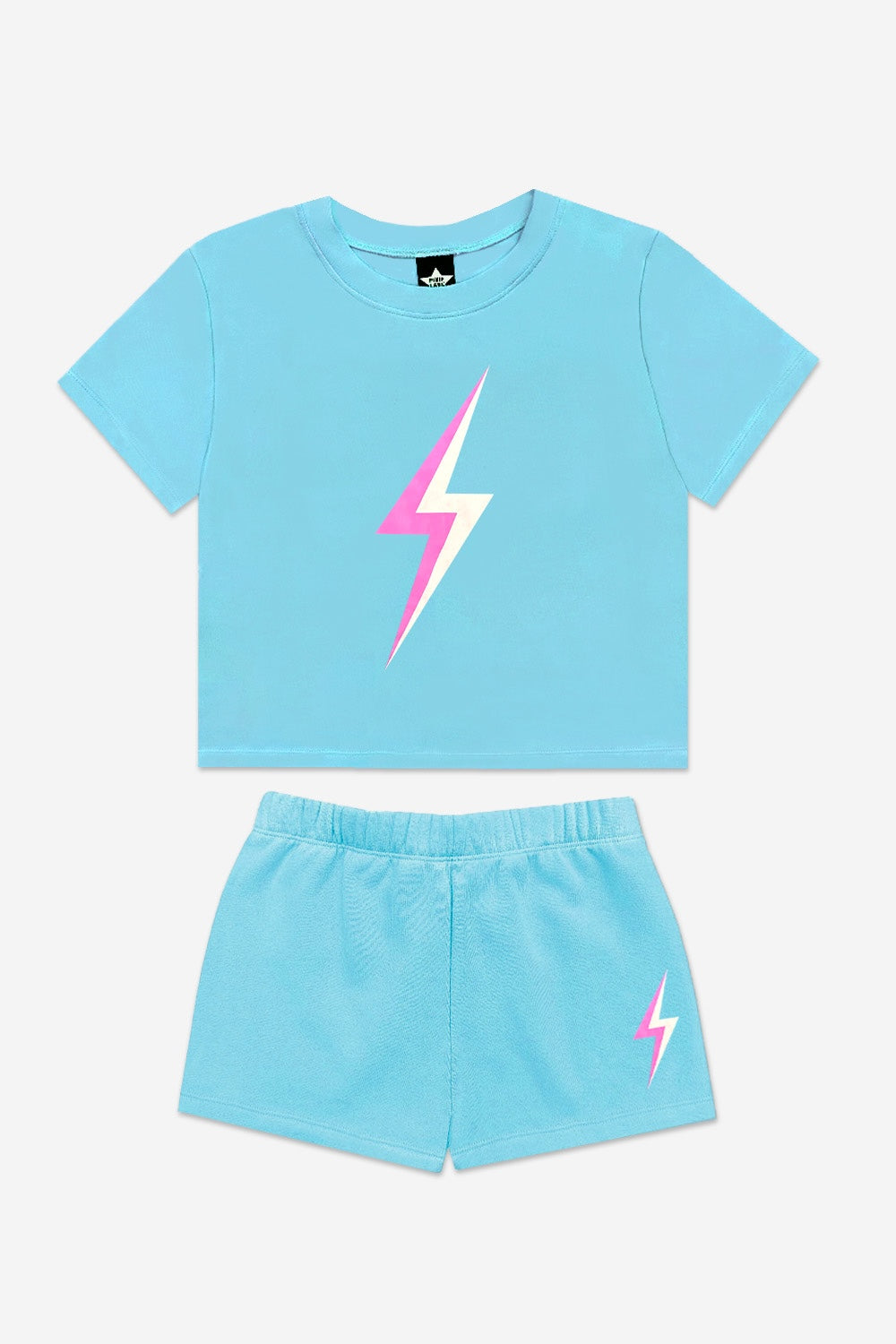 Washed Cotton Easy Tee & Dolphin Short Set - Pink Aloha - NEW!