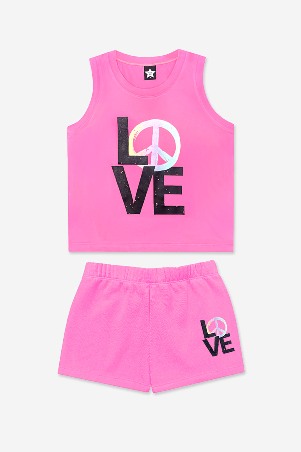 Simply Soft Tank & Dolphin Short Set - Pink Tie Dye Strawberry Bow