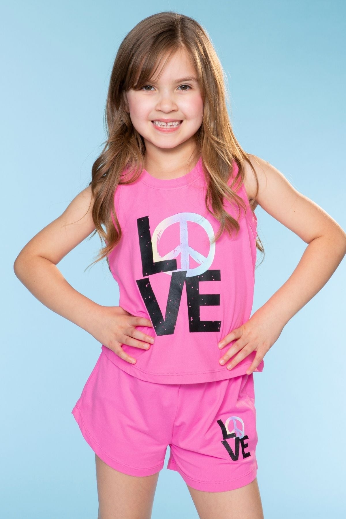 Simply Soft Tank & Dolphin Short Set - Pink Tie Dye Strawberry Bow