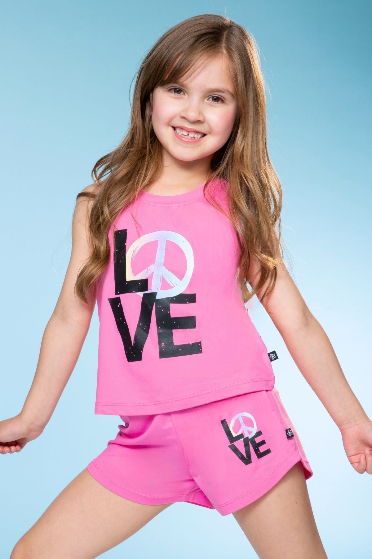 Simply Soft Tank & Dolphin Short Set - Pink Tie Dye Strawberry Bow