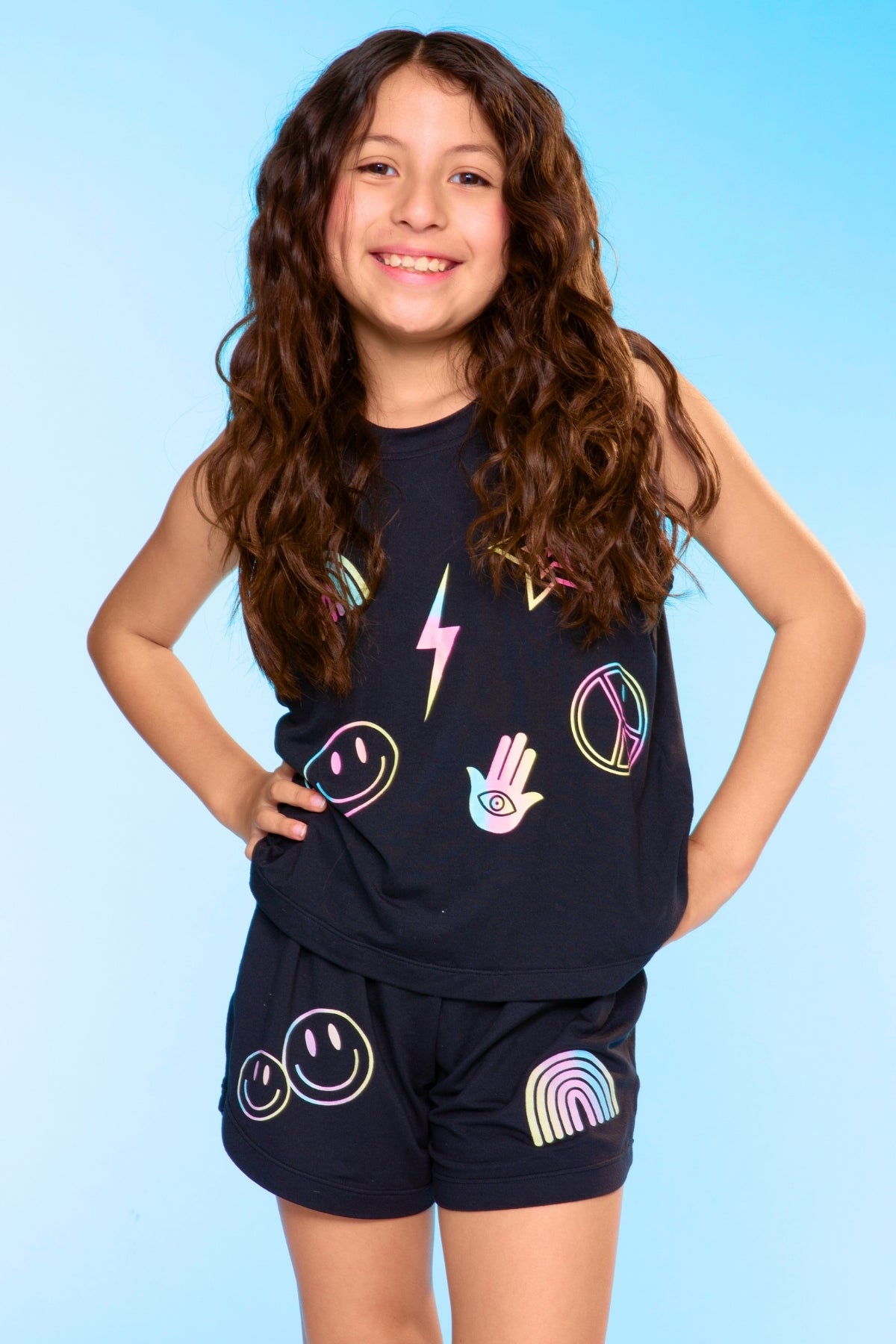 Simply Soft Tank & Dolphin Short Set - Pink Tie Dye Strawberry Bow
