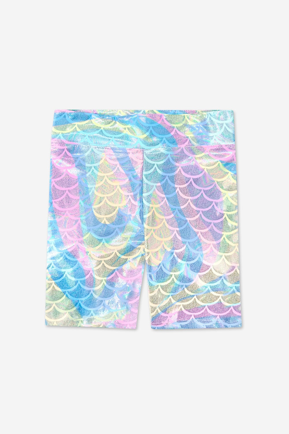 High Shine Biker Short - Silver Rainbow Gummy Bear