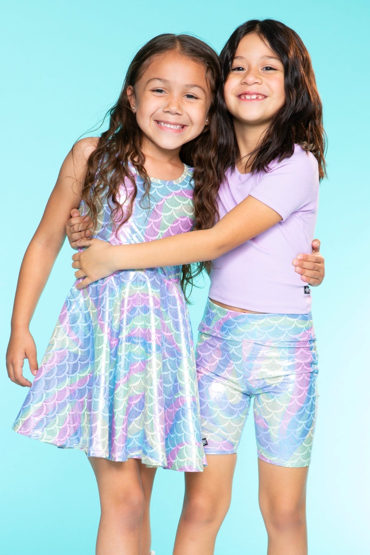 High Shine Biker Short - Silver Rainbow Gummy Bear